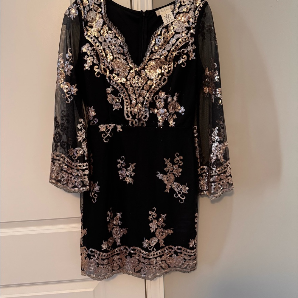 Altar’s State Black and Gold Cocktail Dress sz Small